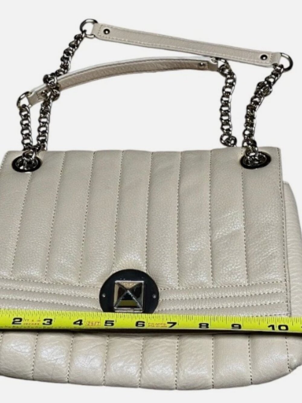 KATE SPADE NEW YORK CLASSIC GOLD COAST BEIGE QUILTED LEATHER PURSE ADJ STRAP - Picture 8 of 13